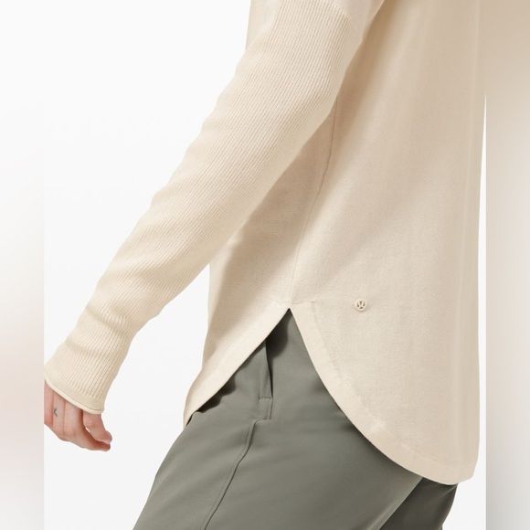 Lululemon Take It All In Women's Cream Long Sleeve Knit Top Size 4 - Picture 4 of 10